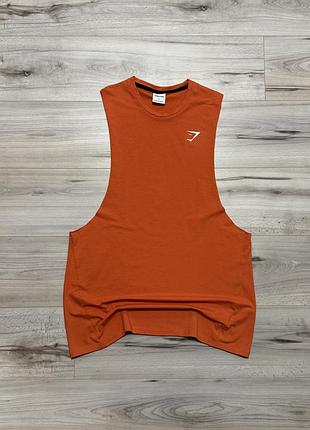 Нова помаранчева спортивна майка джимшарк gymshark react drop arm tank, l, оригінал