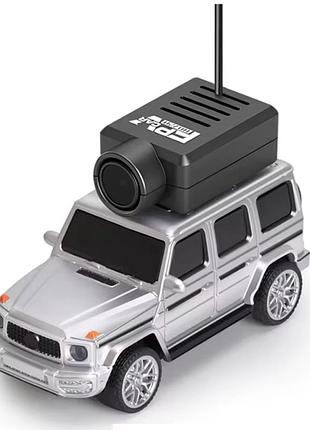 Мини fpv машинка mercedes (гелендваген) 1:64 с камерой на крыше 720p, wi-fi управлением через приложение, записью видео и
