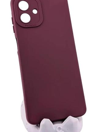 Чехол pro camera для samsung galaxy a08 / a085 бампер с микрофиброй бордовый