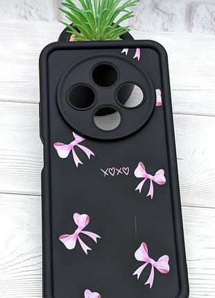 Уценка !!! чехол shock case print для телефона xiaomi redmi 14c бампер силиконовый черный с рисунком бантики уценка !!!