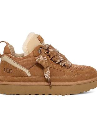 Жіночі уггі ugg lowmel sneaker chestnut замшеві з хутром 36-41