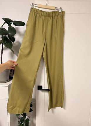 Брюки жіночі h&m з ліоцелу, оливкові