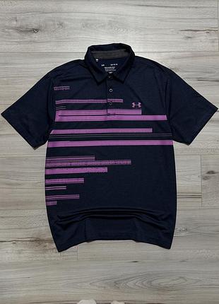 Удобная темно-синяя футболка поло андер армор under armour playoff polo, l, оригинал