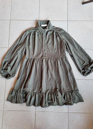 Коротка жіноча сукня mango baby doll кольору хакі, розмір s