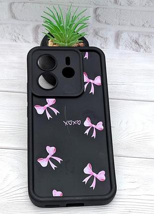 Уценка !!! чехол shock case print для телефона xiaomi redmi note 14 4g eu (24117rn76e) бампер с рисунком бантики уценка !!!
