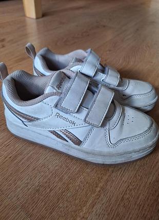 Кросівки для дівчинки reebok білі на липучках, розмір 29, устілка 18 см