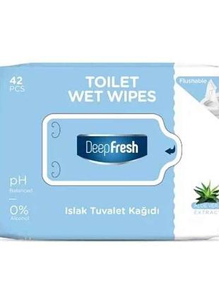 Туалетний папір вологий 42шт біорозкладний тм deep fresh