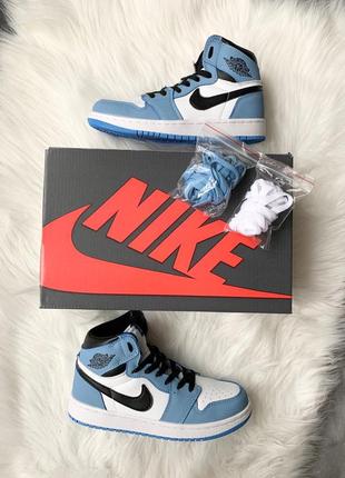 Кросівки nike air jordan 1 retro high ‘university blue’ кроссовки4 фото