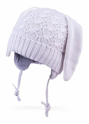 Комплект шапка і шарф для дівчинки зимовий tutu арт. 5-000108(52-56) сірий