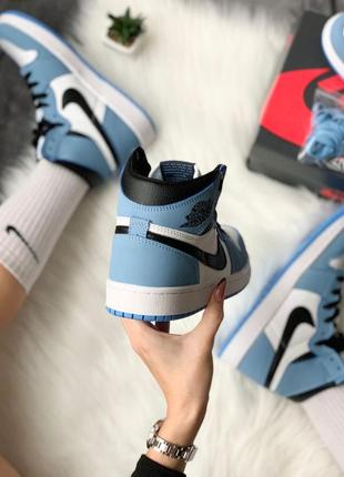 Кросівки nike air jordan 1 retro high ‘university blue’ кроссовки8 фото