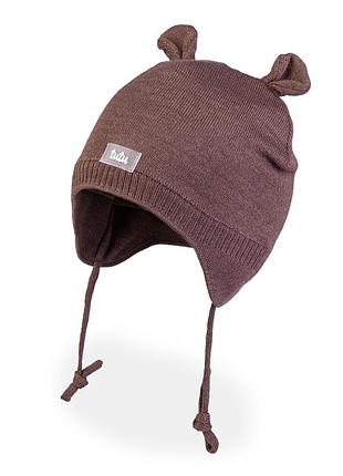 Шапка из мериносовой шерсти для мальчика tutu 3-005748 (42-46) коричневый