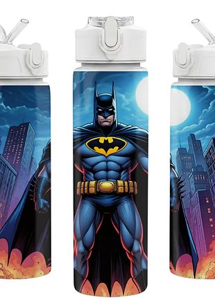 Дитяча пляшка для води з трубочкою бетмен batman супергерої месники марвел 750 мл 00004
