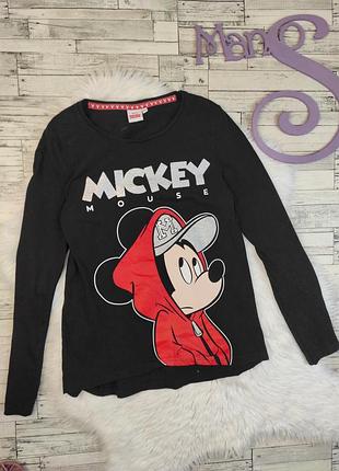 Дитячий лонгслів disney для дівчинки чорний з mickey mouse розмір 146/152
