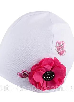 Трикотажная шапка для девочки tutu арт. 3-002598(48-52) малиновый