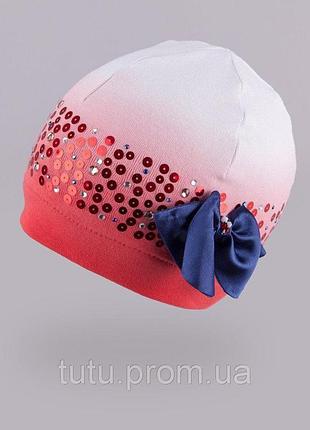 Демисезонная шапка для девочки tutu 3-002228 (50-54) красный
