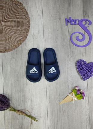 Детские шлёпанцы сланцы для мальчика adidas синие размер 32-33