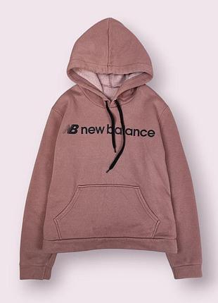 Утепленное худи для девочки коричневое с надписью new balance размер 152 (12 лет)
