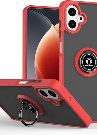 Чехол fiji colorframe для samsung galaxy a07s (a077) матовый бампер с кольцом подставкой red