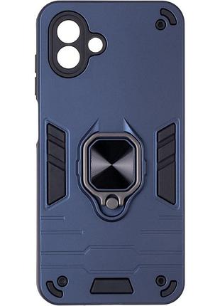 Чехол fiji defence для samsung galaxy a07s (a077) защитный бампер с кольцом подставкой dark blue