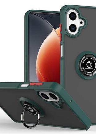 Чехол fiji colorframe для samsung galaxy a07s (a077) матовый бампер с кольцом подставкой green