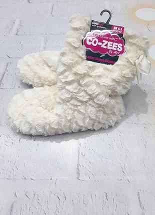 Женские пушистые тапочки сапожки co-zees aler теплые с бантами (размер 37-42 / uk 4-7)