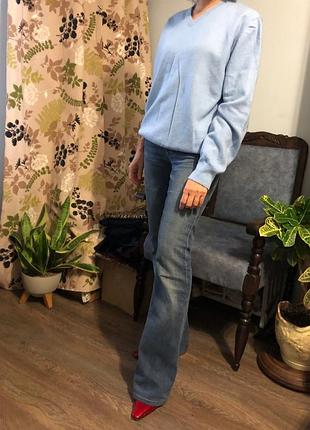 Італійський джемпер fusaro antonio napoli вовна та кашемір (wool cashmere) v-виріз р. m-l