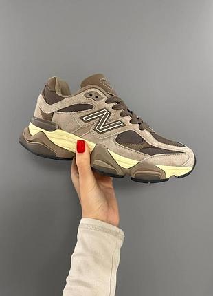 Жіночі бежеві кросівки new balance 9060 brown х нью беланс 36
