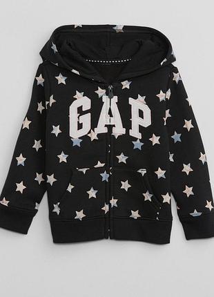 Кофта худі для дівчаток gap на флісі на змійці з зірками