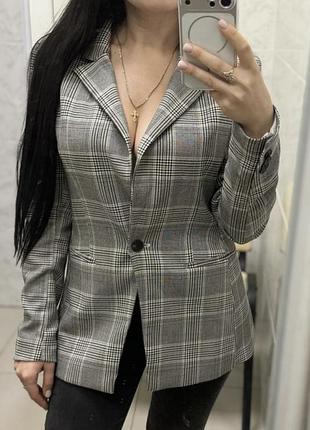 Піджак h&m,піджак в клітинку,жакет 5