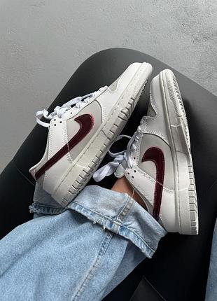 😍 жіночі кросівки nike sb dunk sail burgundy crush
