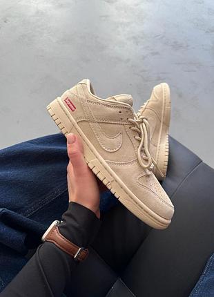 😍 женские кроссовки nike sb dunk x supreme beige