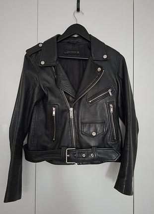 Кожаная, натуральная косуха zara m