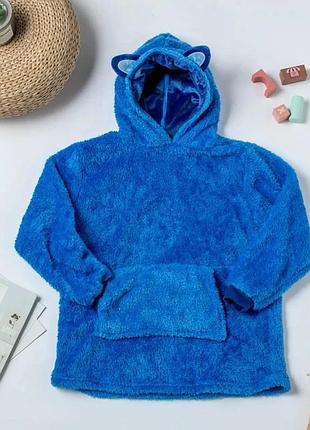 Дитячий плед-толстовка huggle hoodie «морський бриз» (синій)