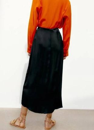 Чорна довга спідниця zara 8