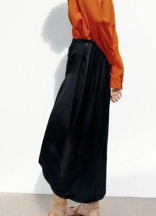 Чорна довга спідниця zara 9