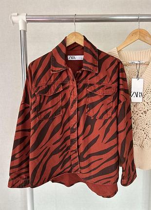 Стильна теракотова сорочка zara 🦓