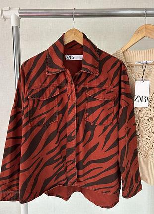 Стильна теракотова сорочка zara 🦓 7