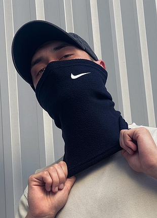 Баф флисовый синий nike, шарф труба мужской найк