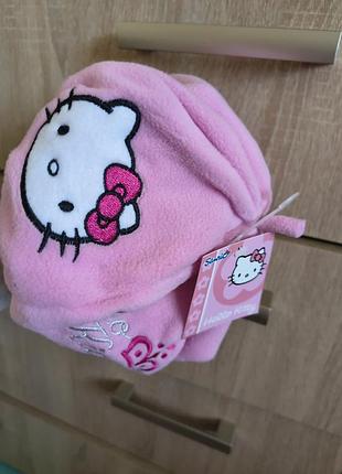 Детский флисовый берет теплый disney hello kitty р.52, 54 разные есть