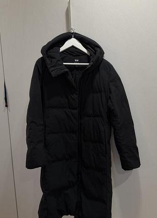 Жіночий пуховик uniqlo чорний зимовий