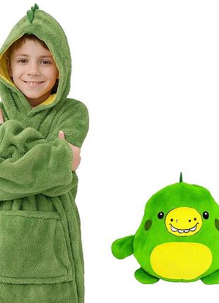 Детский плед-толстовка huggle hoodie «лесное приключение» (зеленый)