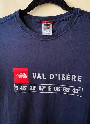 Темно-синяя футболка the north face / футболка tnf val d’isère / размер s