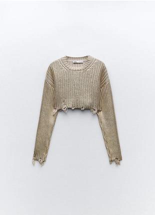 Вʼязаний укорочений светр кофта zara