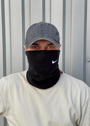 Бафф черный флис nike, шарф теплый найк 2