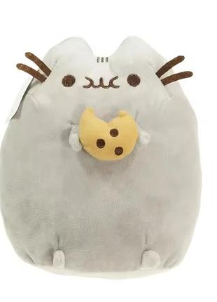 М'яка іграшка для дівчинки pusheen кіт з печивом сірий