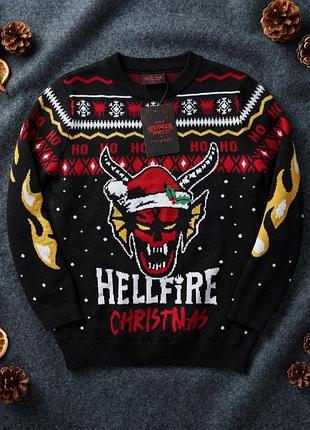 Светр в новорічний принт netflix stranger things × primark