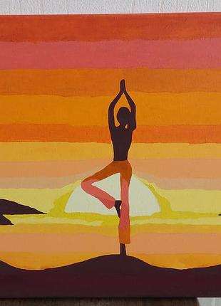 Декоративна картина асана йога yoga asana 50×40 см картини медитація декор для дому та інтер’єру