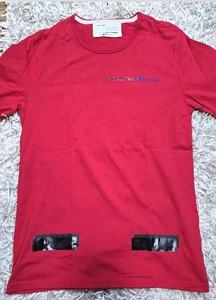Шикарна футболка off-white c/o champion red arrows 100% cotton