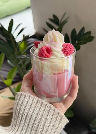 Свічка десертна з малиною