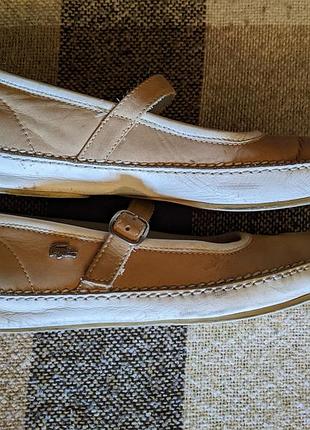 Тенісні шкіряні туфлі балетки lacoste (франція)